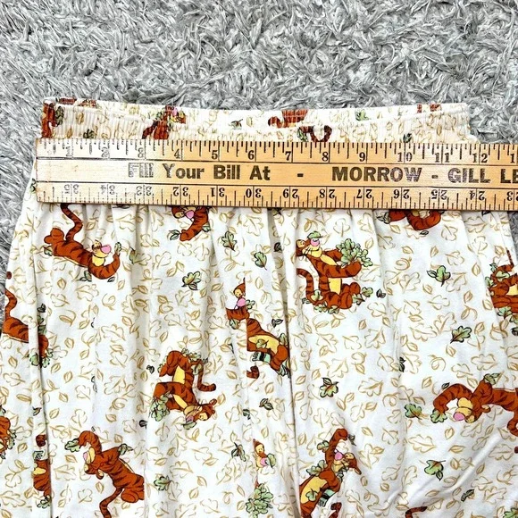 Disney Pajama Pants Medium Winnie the Pooh Tigger Leaves Allover Sleep - Picture 7 of 9